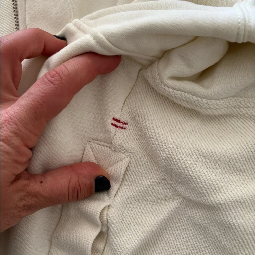 La Ligne Super Half Zip Hoodie Sweatshirt White Size XS